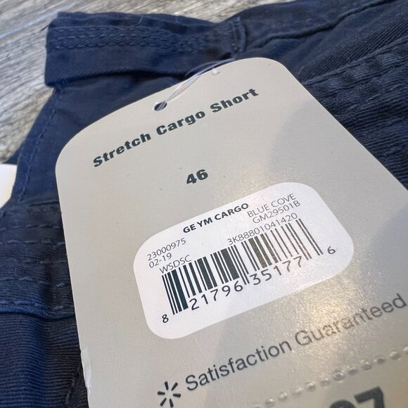 NWT Cargo Shorts 46 Navy Blue Above the Knee 10" Inseam Mens Stretch Utility - Picture 6 of 7